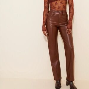 Joe's Jeans Brown Vegan Leather Pants